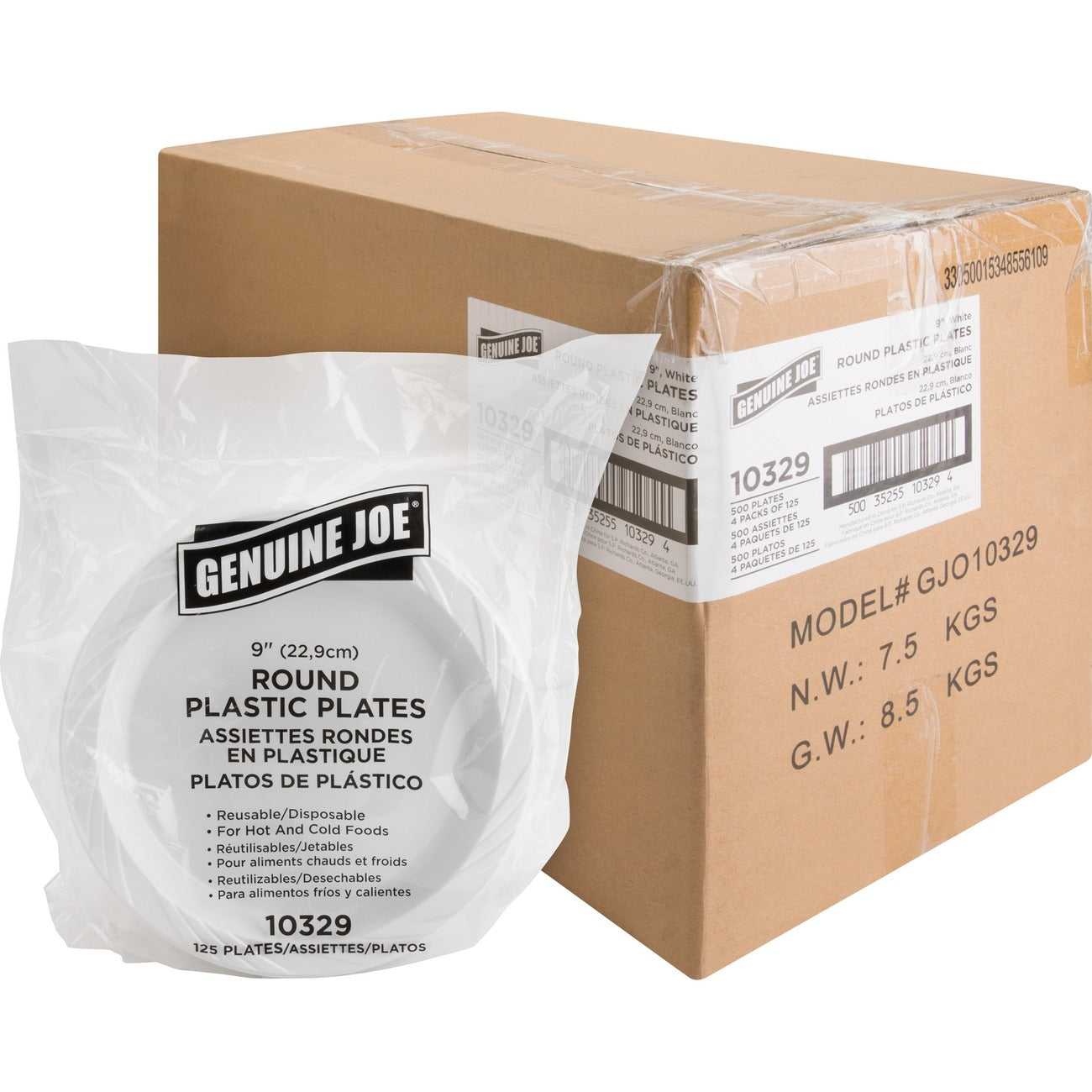 Genuine Joe Plates Rnd Plastic 9'-We