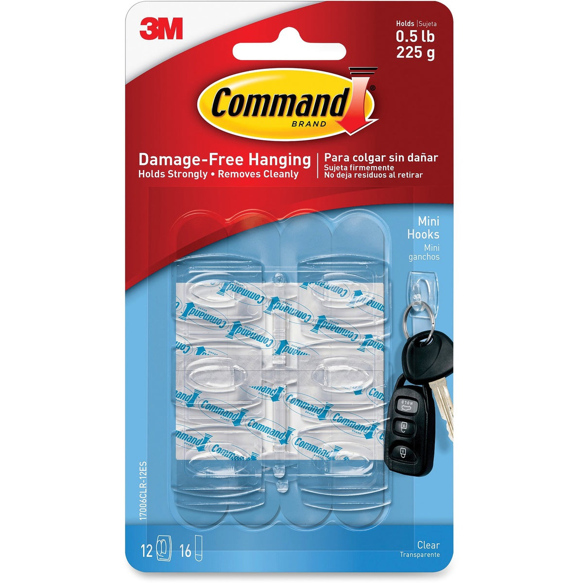 Command .5 lb. Clear Mini Hooks