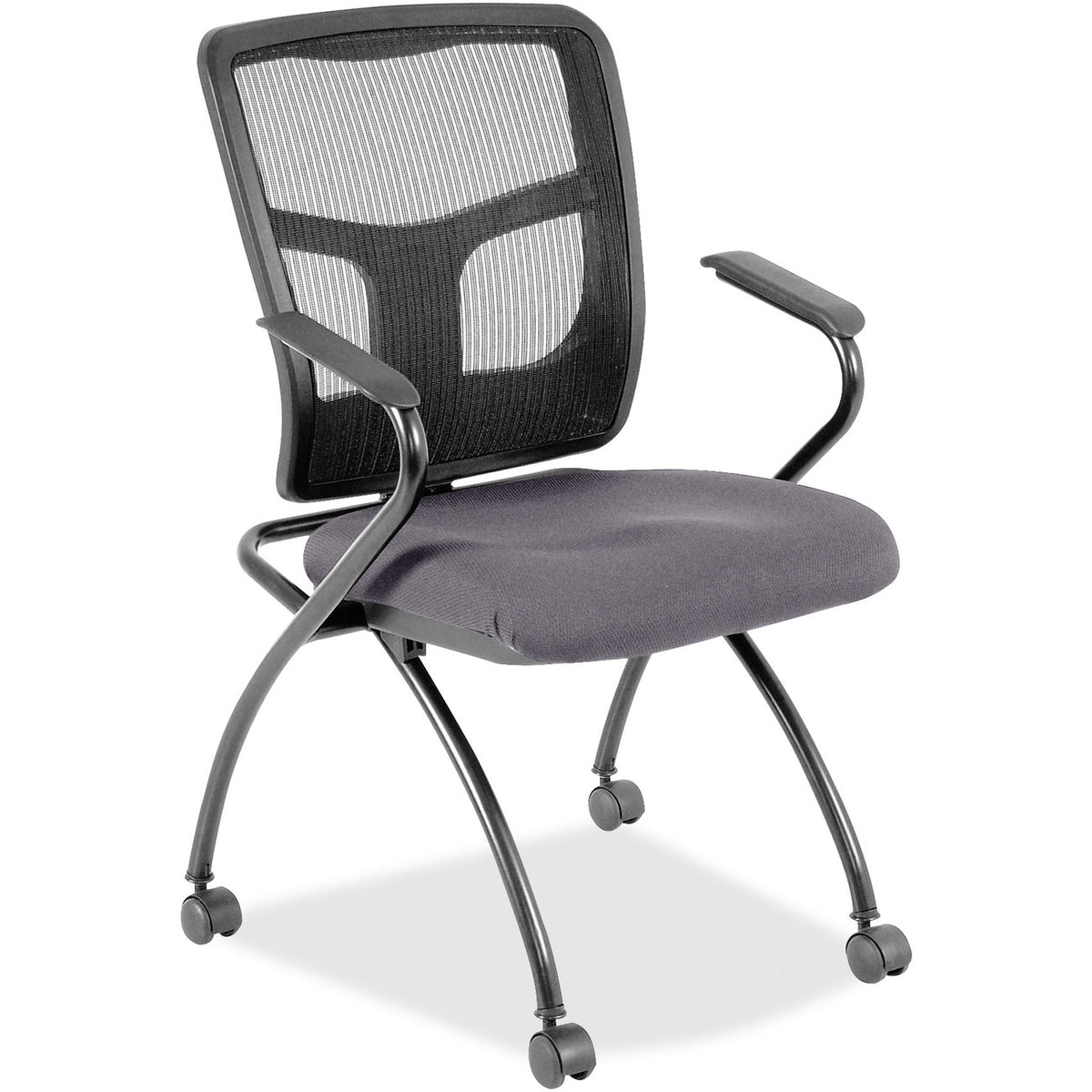 Lorell Mesh Back Nesting Training/Guest Chairs