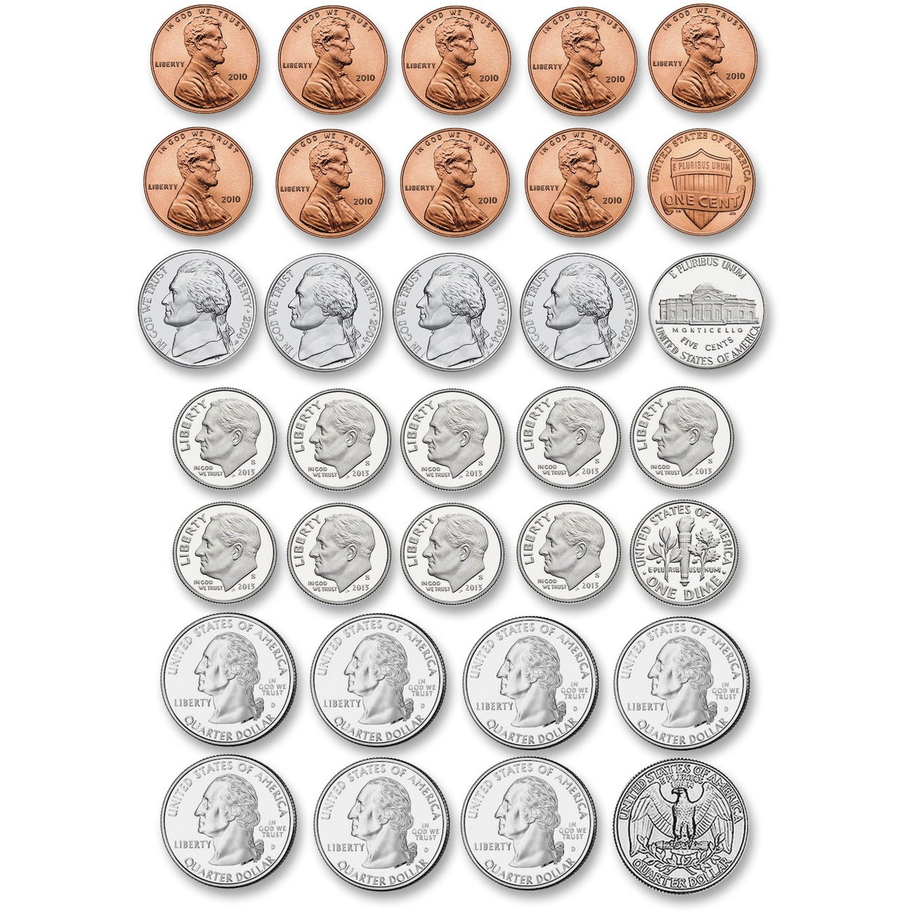 Magnets Us Coins 28Pc