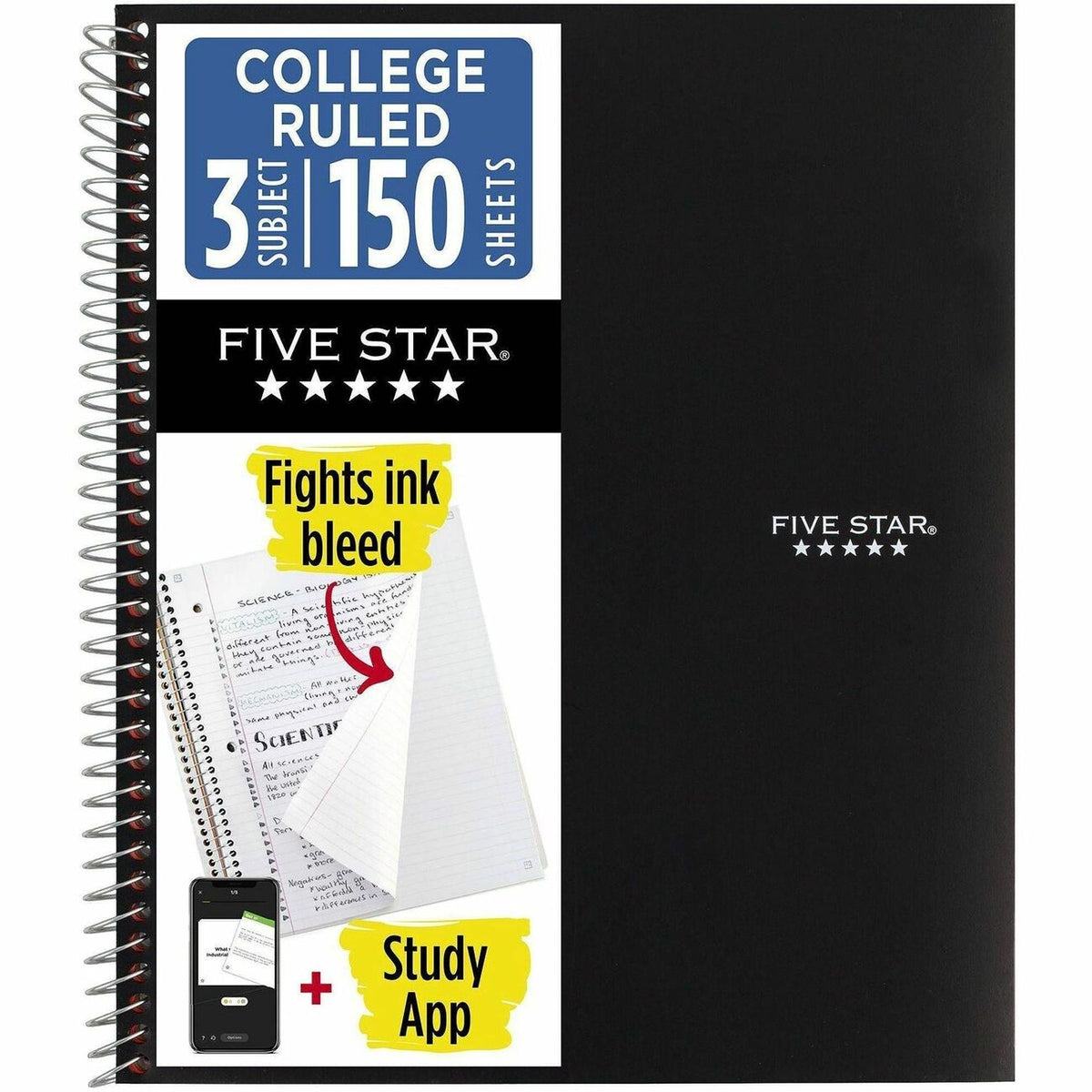 Five Star College Ruled 3 - subject Notebook - Letter