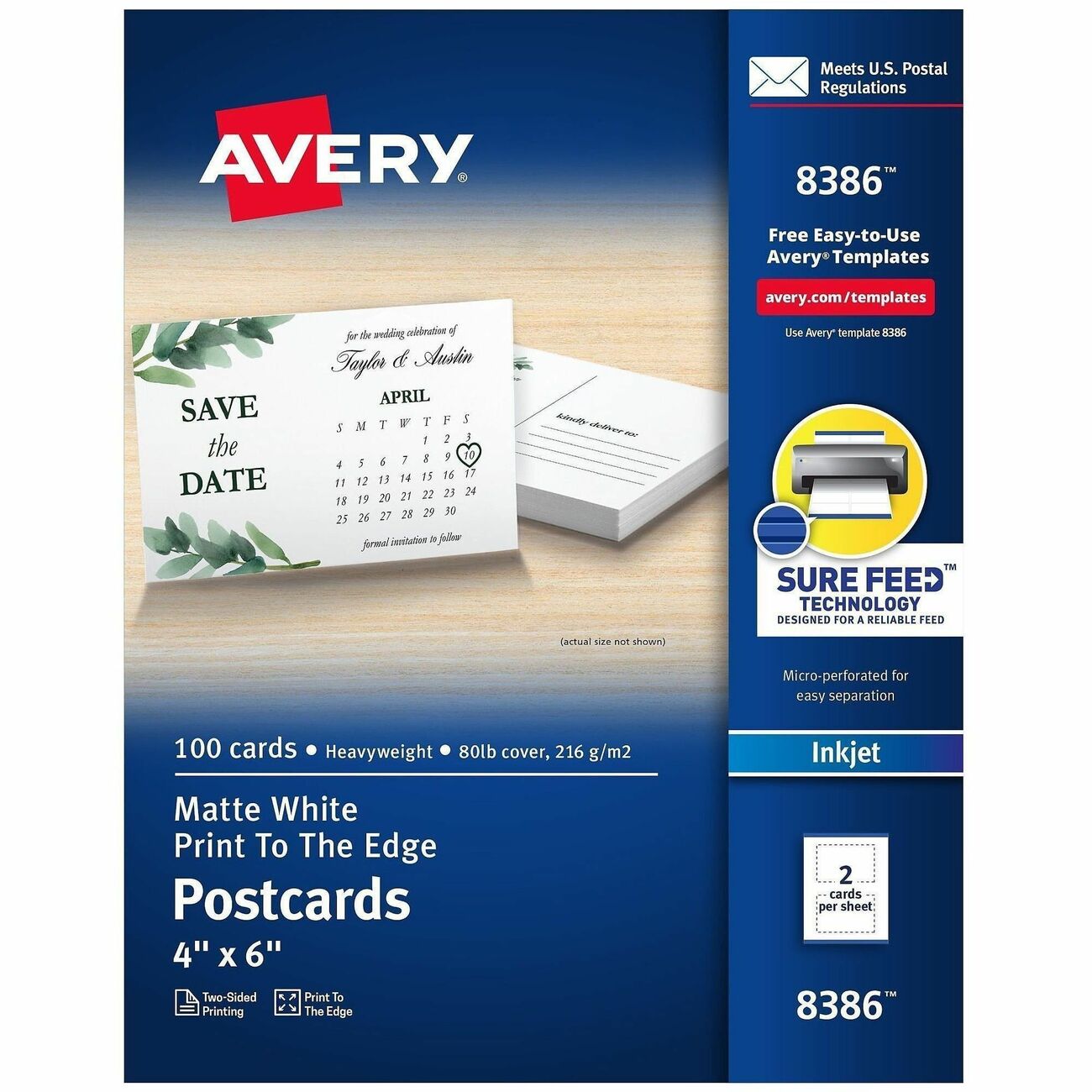 Avery Cards Post Inkjet 4X6 We 50