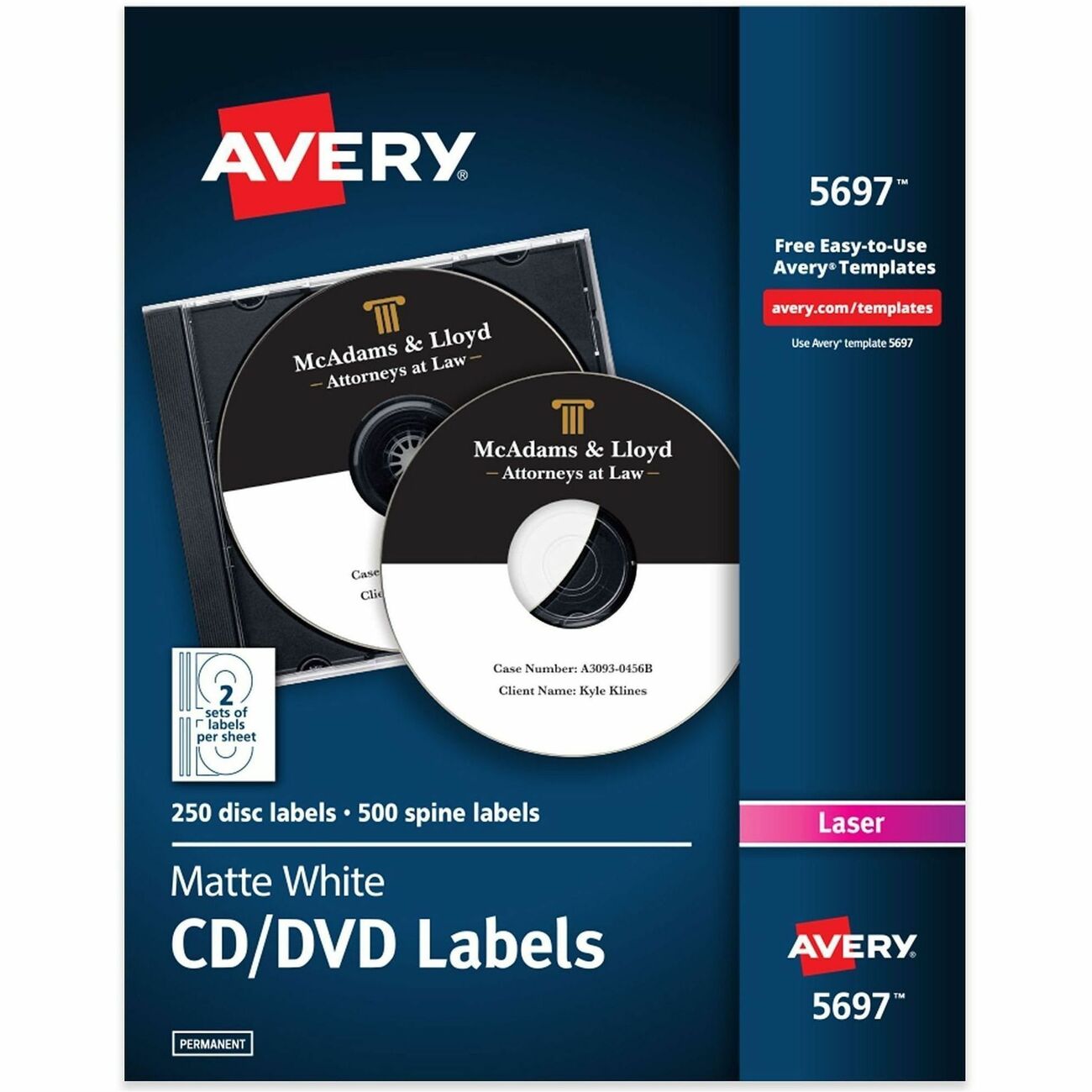 Avery Label Cd Laser We 250Ct