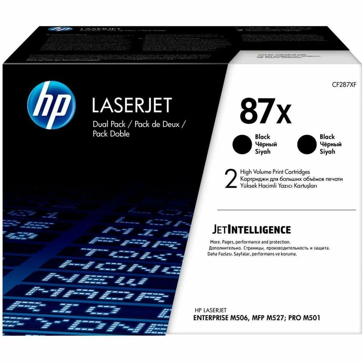 HP Crtdg Lsr Blk Hp87X 2Pk