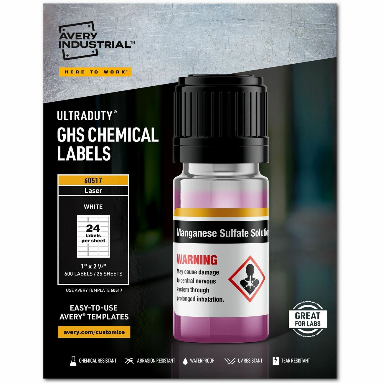 Avery Labels Ghs 24Up Lsr We
