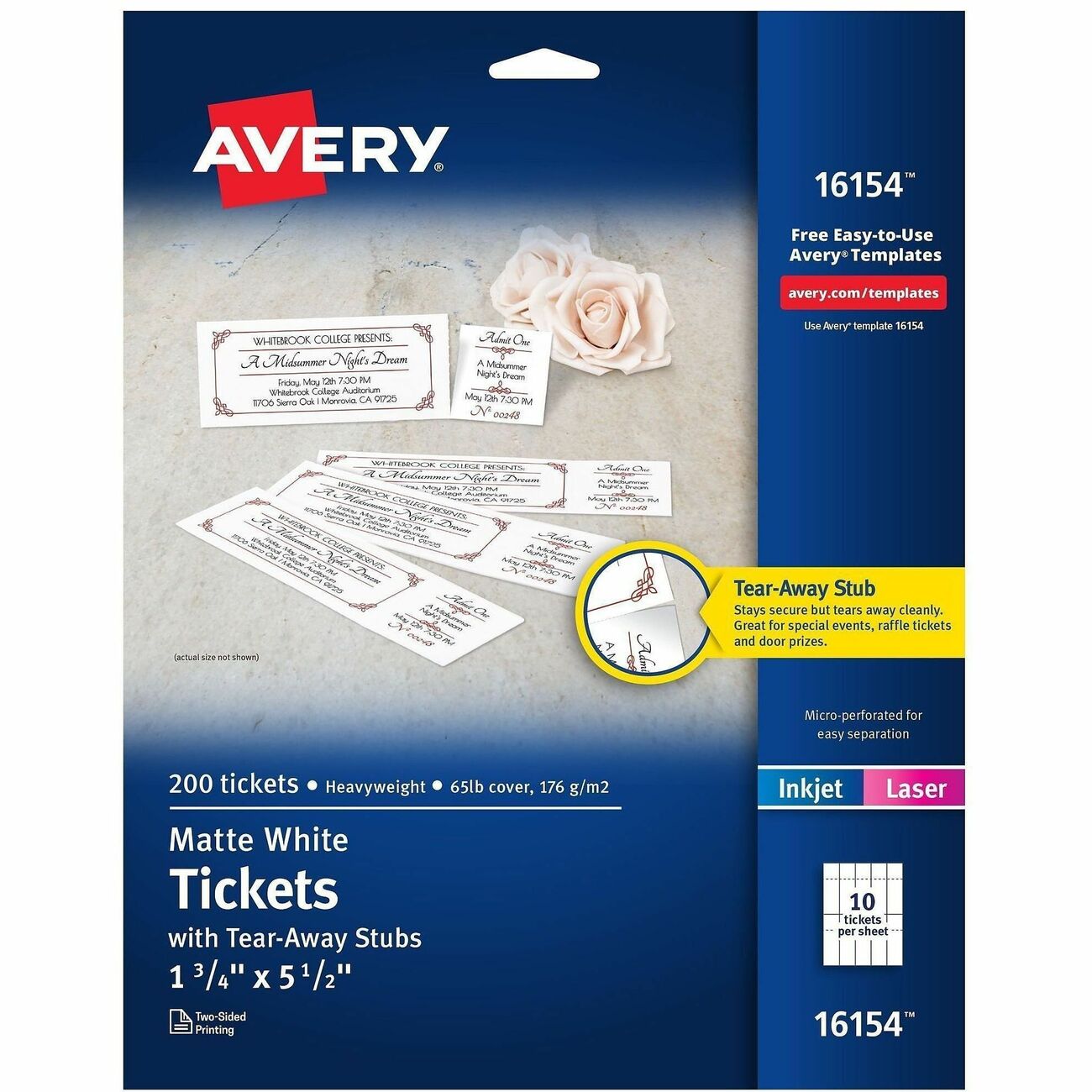 Avery Tickets Printable W/Stubs