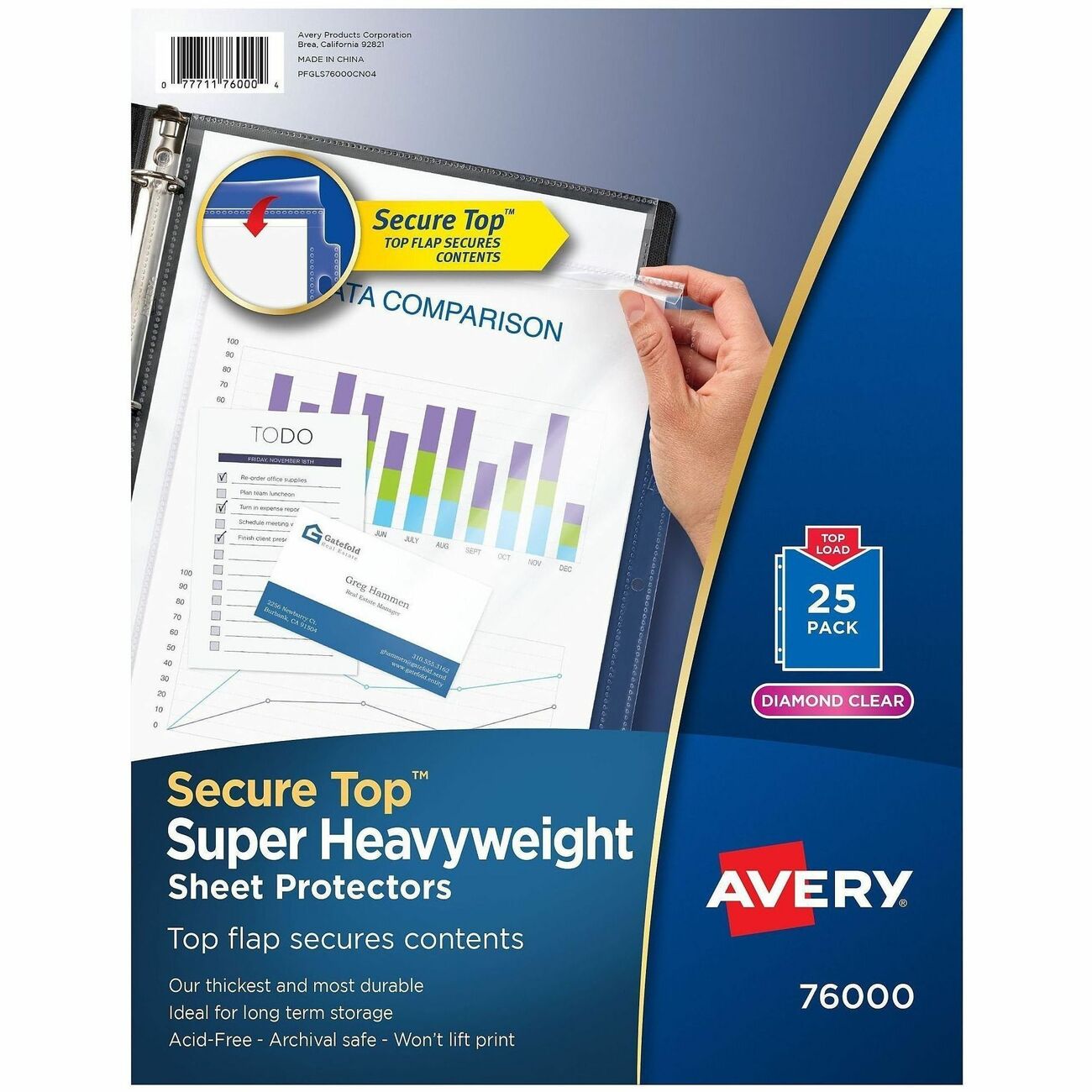 Avery Protector Sheet Secure Top