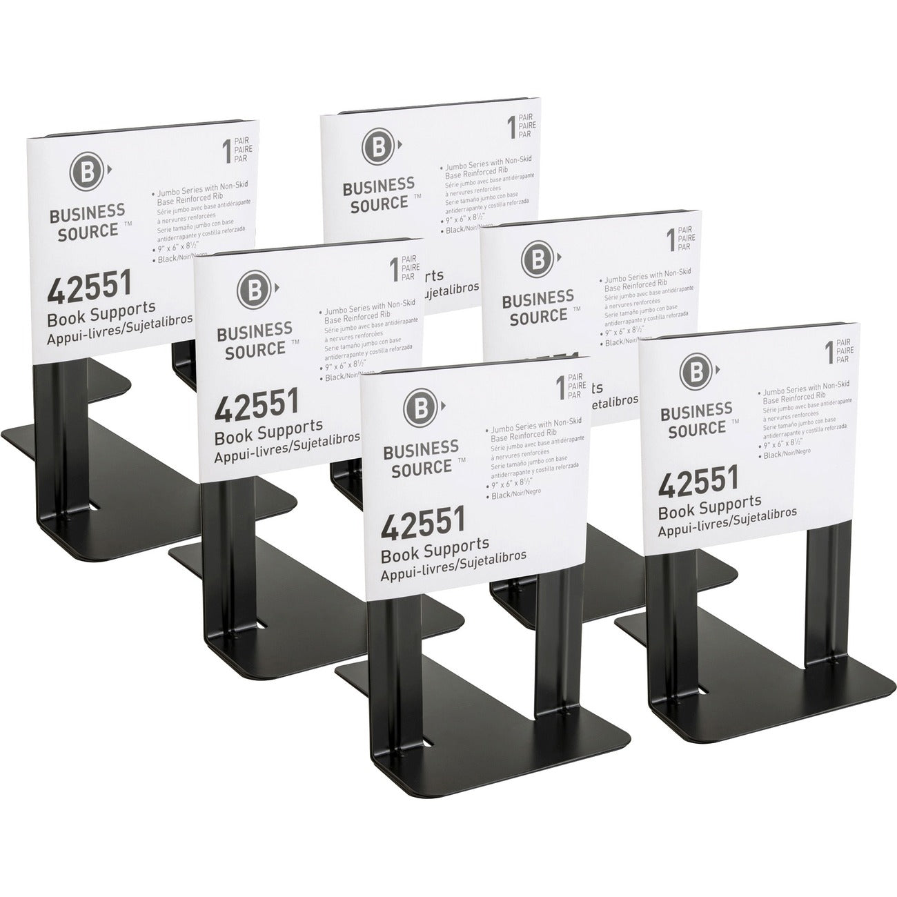 Business Source Bookend Jumbo Base Bk