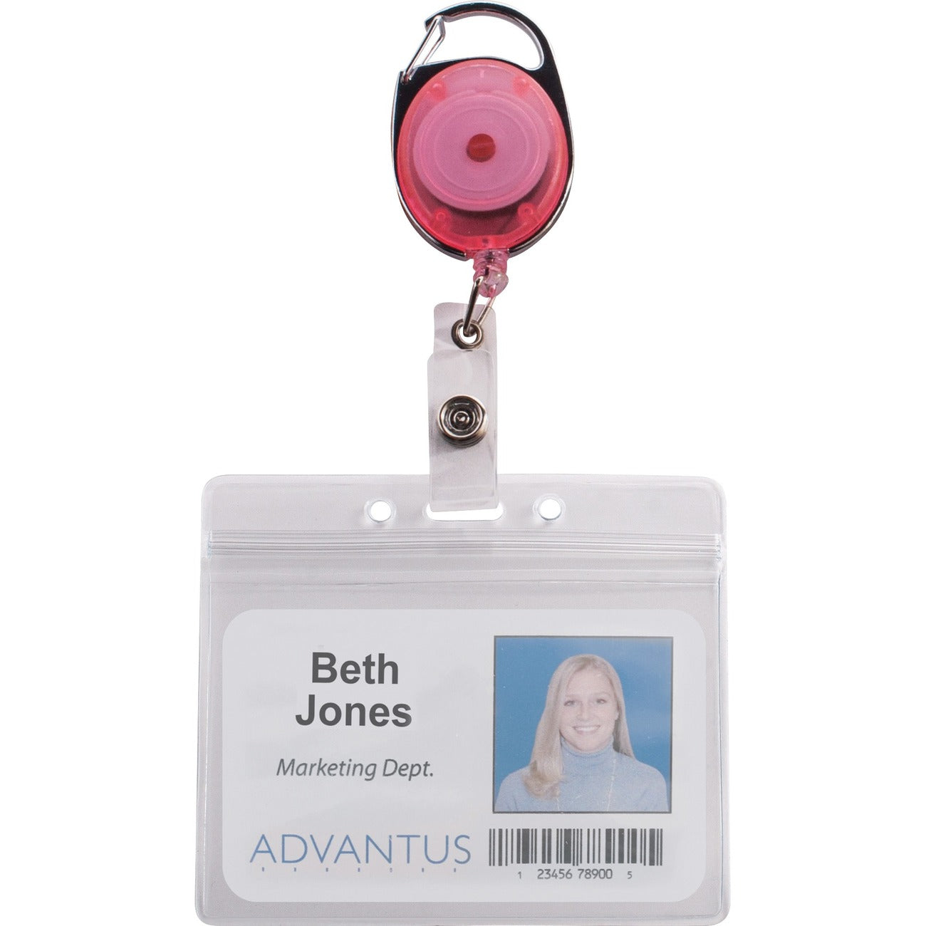 Advantus Reels Carabiner Id Neon