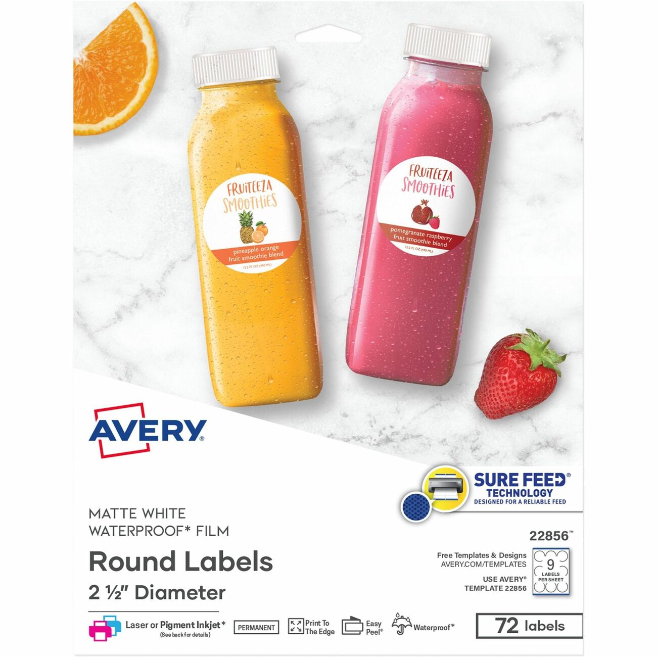 Avery Labels Dur Rnd 9Up 72Pk We