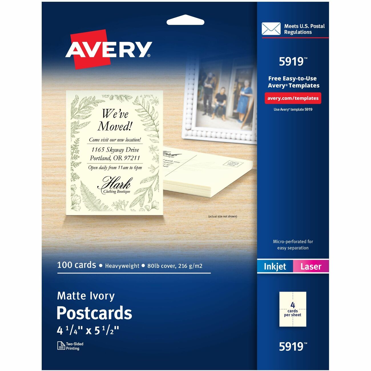 Avery Postcard 4.25X5.5 Iy 100Pk