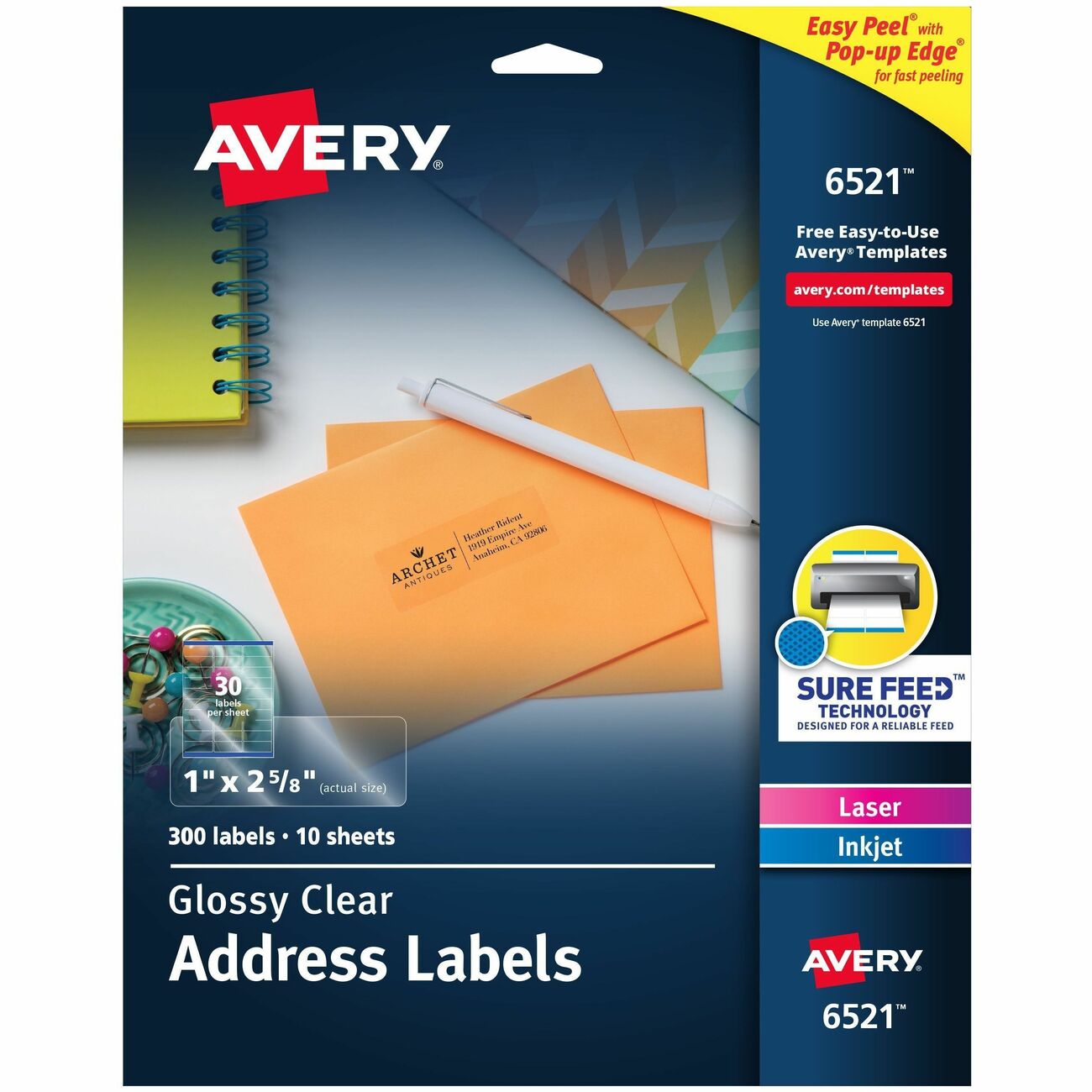 Avery Label Add 30Up 300Pk Gclr