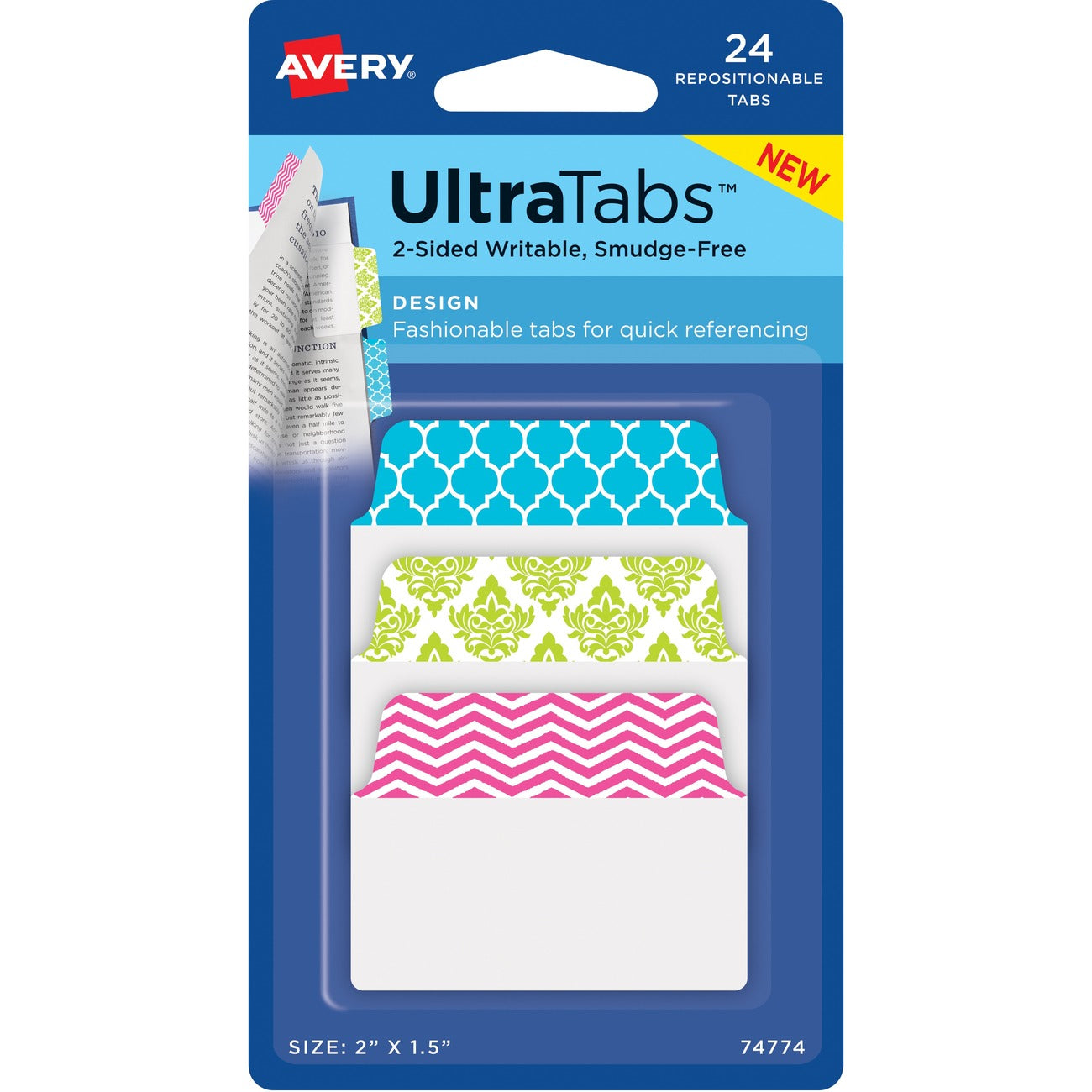 Avery Tabs Asst 24Ct 2 X1.5