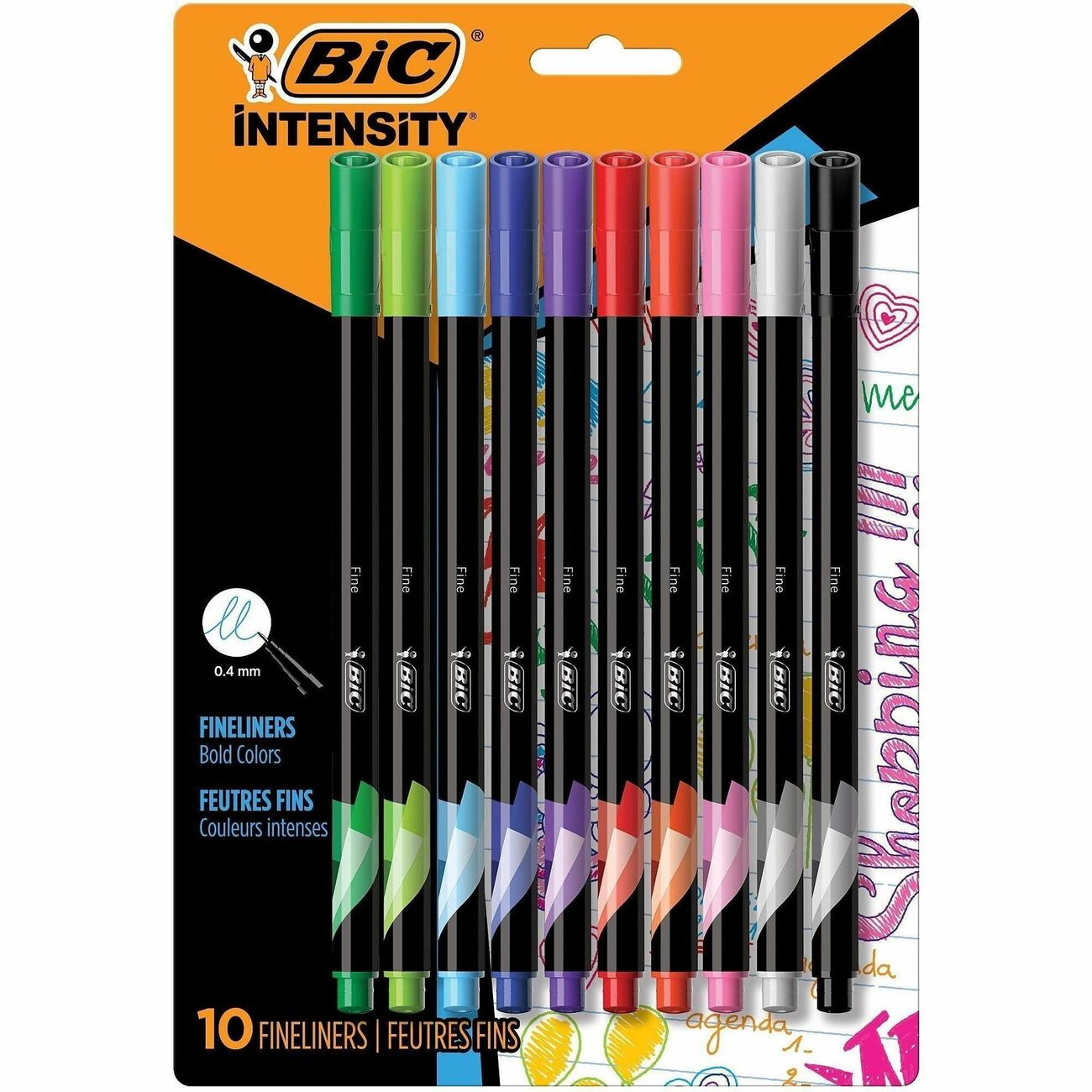 BIC Pen Felt Tip 0.4Mm 10Pk Ast