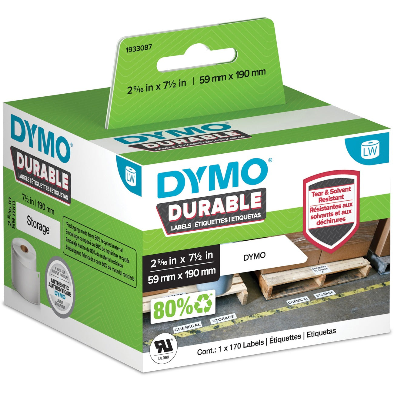 DYMO Label Lw Durable 2-5/16'X7-