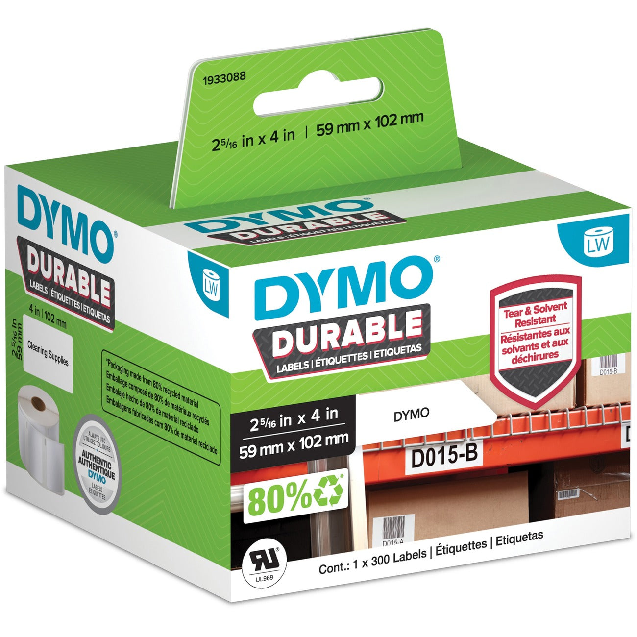 DYMO Label Lw Durable 2-5/16'X4'