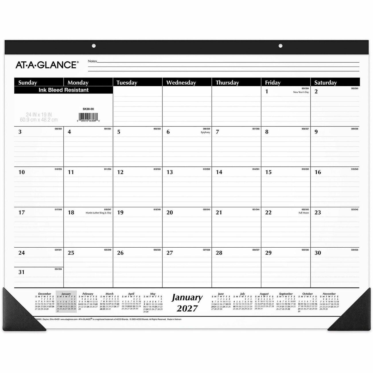 AT-A-GLANCE Calendar Dskpd 12Mth Norefl