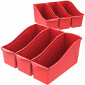 Storex Multiuse Bins Red 6/pkg