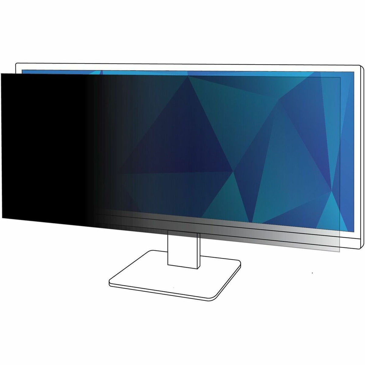 3M Privacy Filter for 38in Monitor, 21:9, PF380W2B Black, Matte