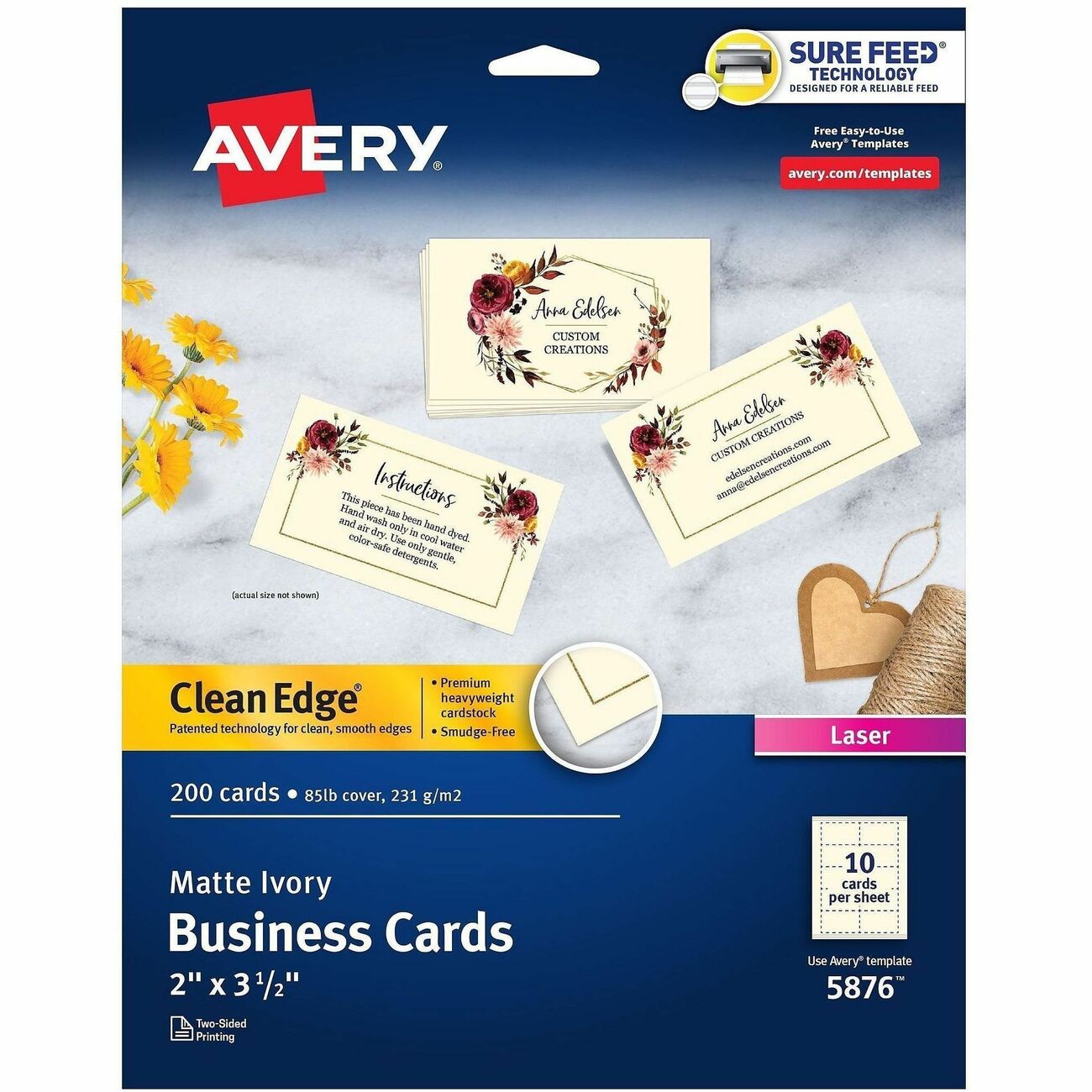 Avery Card Businss Lsr Ivry 200Ct