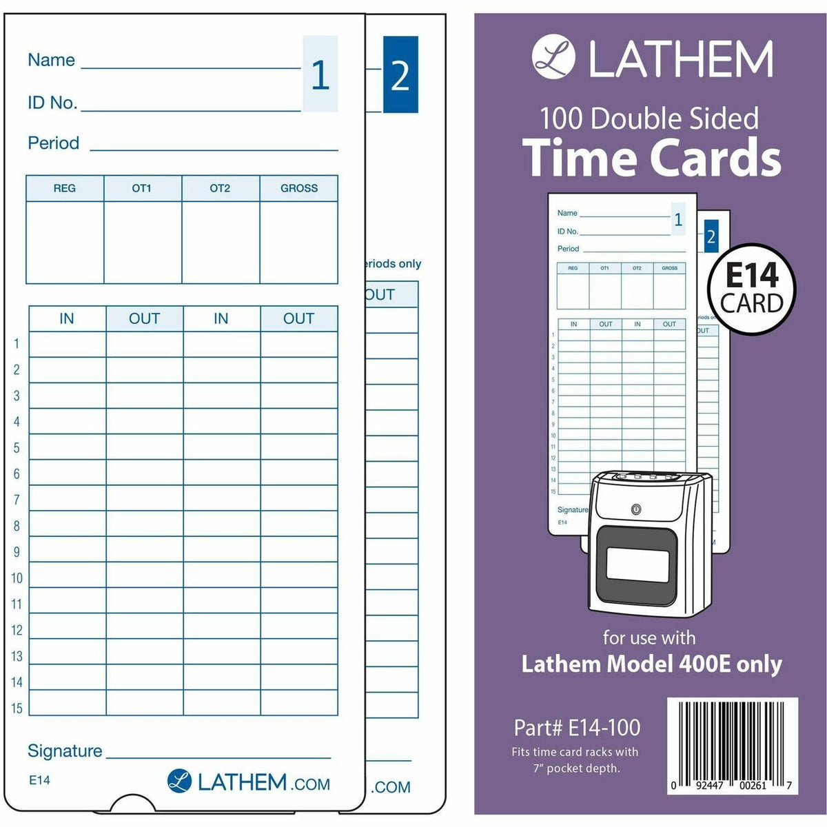 Lathem Model 400E Double Sided Time Cards