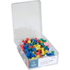 Business Source Pin Push Assorted 100/Bx