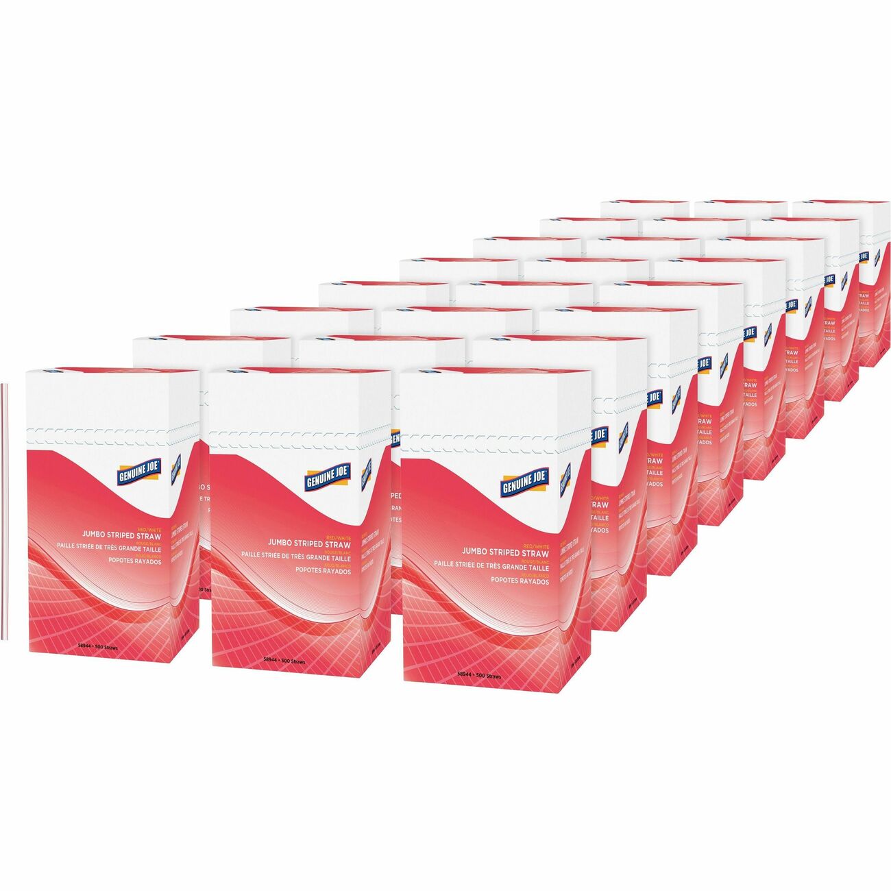 Genuine Joe Straw Jumbo Stripe