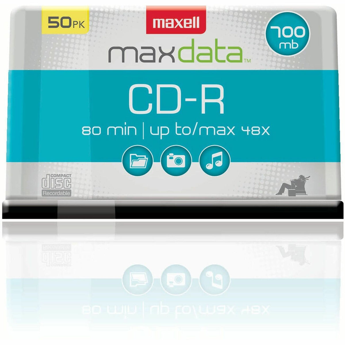 Maxell CD-R700 CD Recordable Media - CD-R - 48x - 700 MB - 50 / Pack