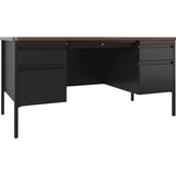 Lorell Fortress Series Double-Pedestal Teachers Desk