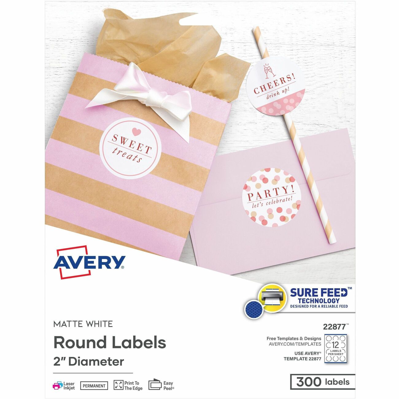 Avery Labels 2Rd Perm Wt 300Pk