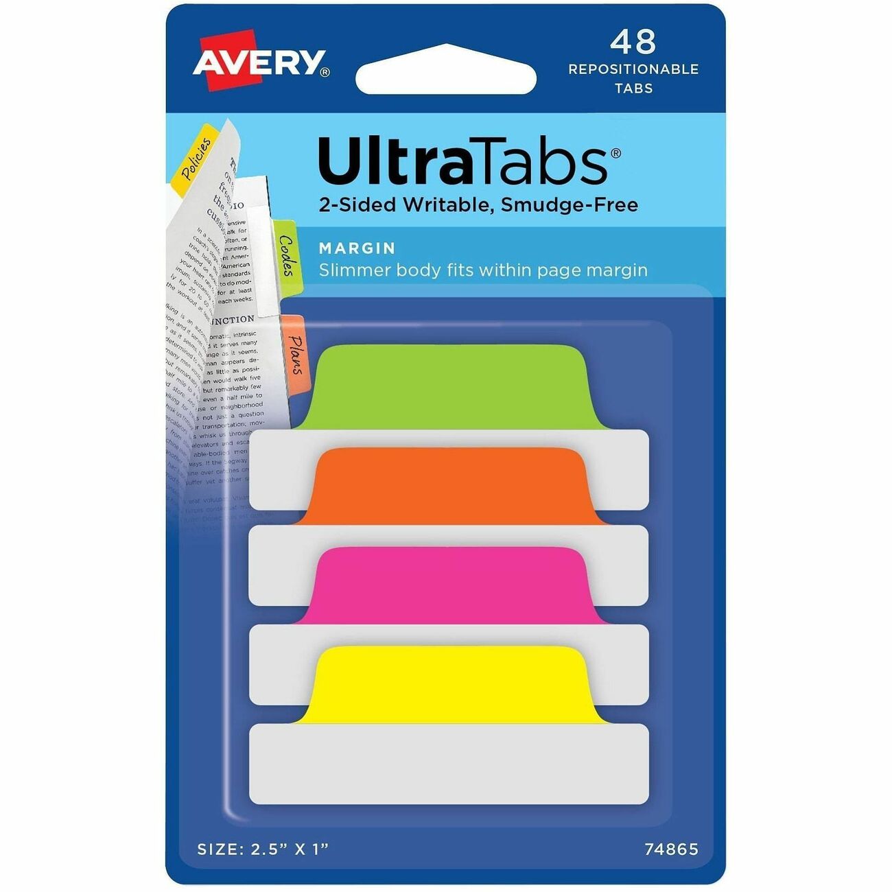 Avery Tabs 2.5 X1 48 Asstneon