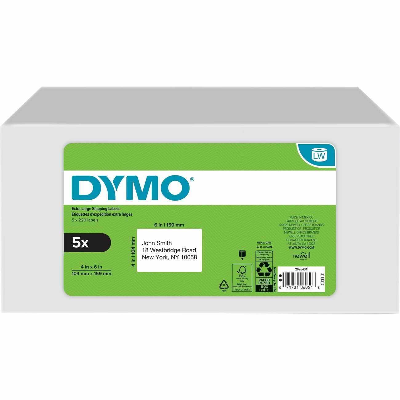 DYMO Label Ship 4Xl Lw 5Rl X220