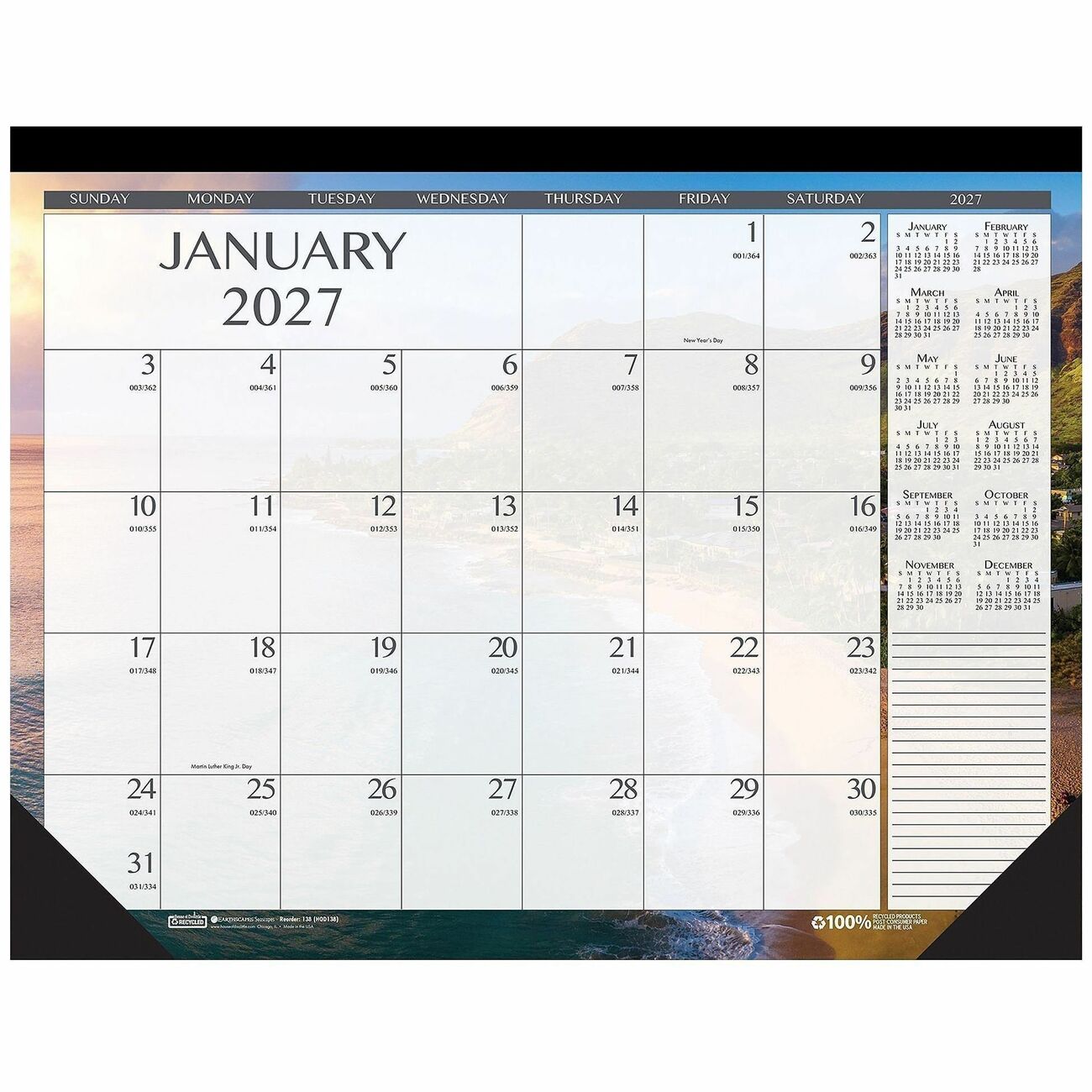Seascapes Desk Pad Calendar