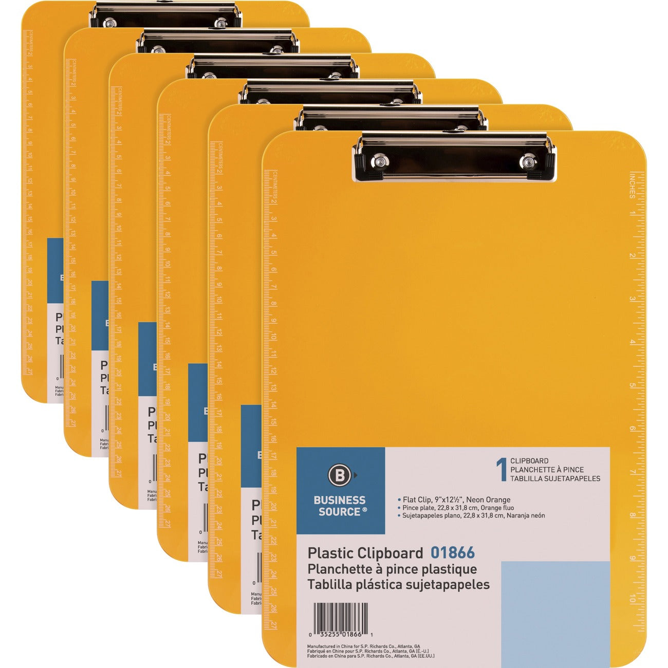Business Source Clipboard Plastic Neon Orng