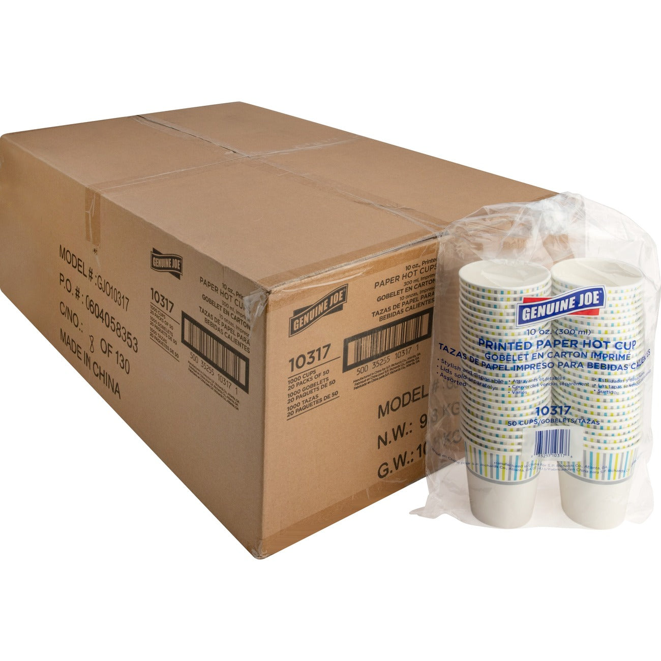 Genuine Joe Cup Paper Hot Printed 10Oz