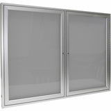Ghent 2 Door Enclosed Vinyl Bulletin Board with Satin Frame