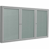 Ghent 3 Door Enclosed Vinyl Bulletin Board with Satin Frame
