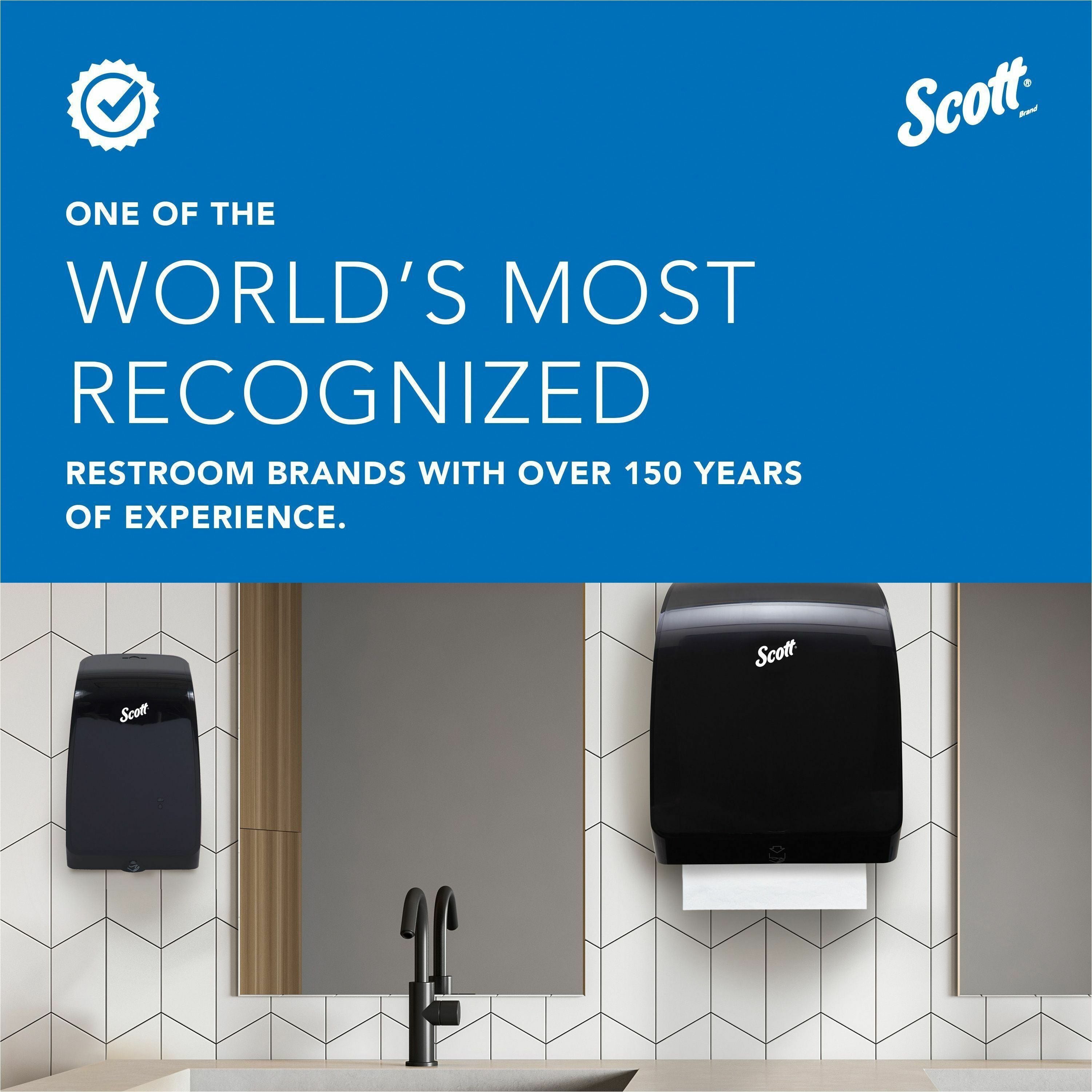 Scott Essential Automatic Hard Roll Towel Dispenser - in use