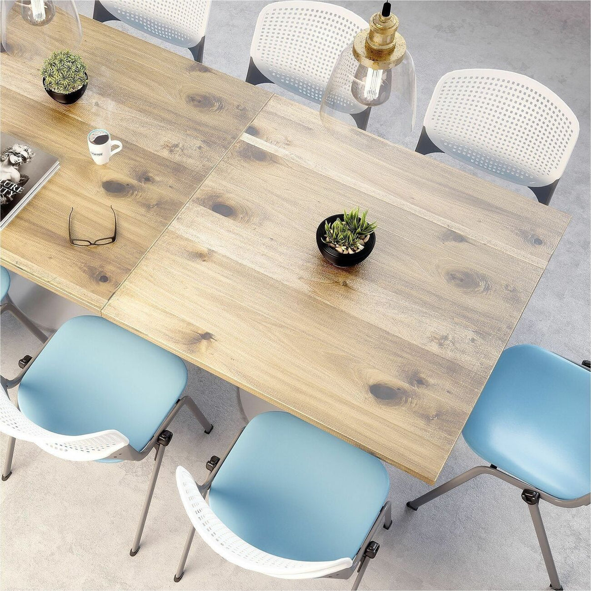 KFI 42" Square Vintage Wood Bistro Table