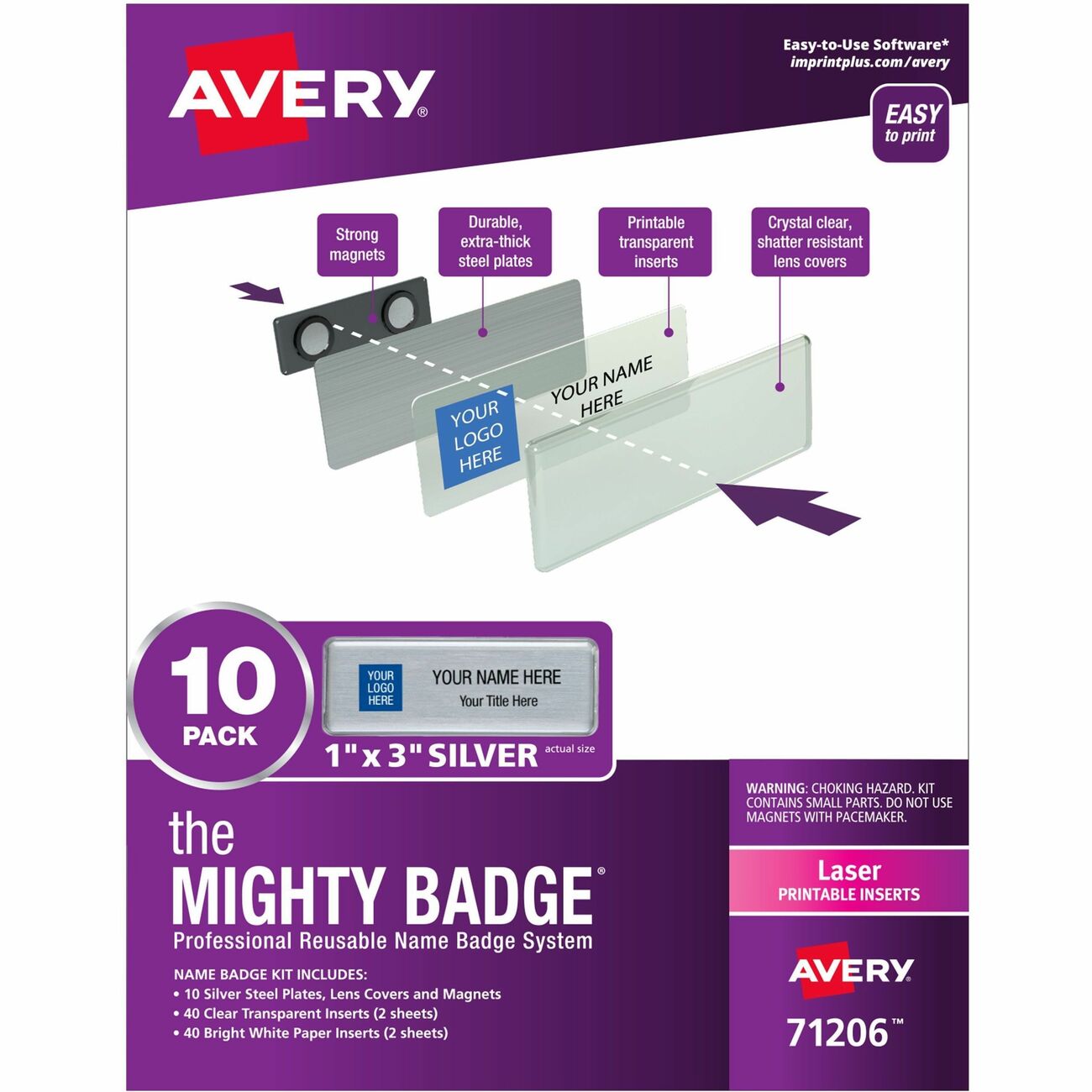 Avery Kit Badge Mgnt Lsr 10Pk