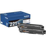 Brother TN221 Original Standard Yield Laser Toner Cartridge - Twin-pack - Black - 1 Box