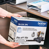Brother TN336 Original High Yield Laser Toner Cartridge - Twin-pack - Black - 1 Box