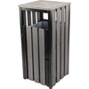 Lorell Faux Wood Outdoor Waste Bin