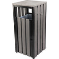 Lorell Faux Wood Outdoor Waste Bin