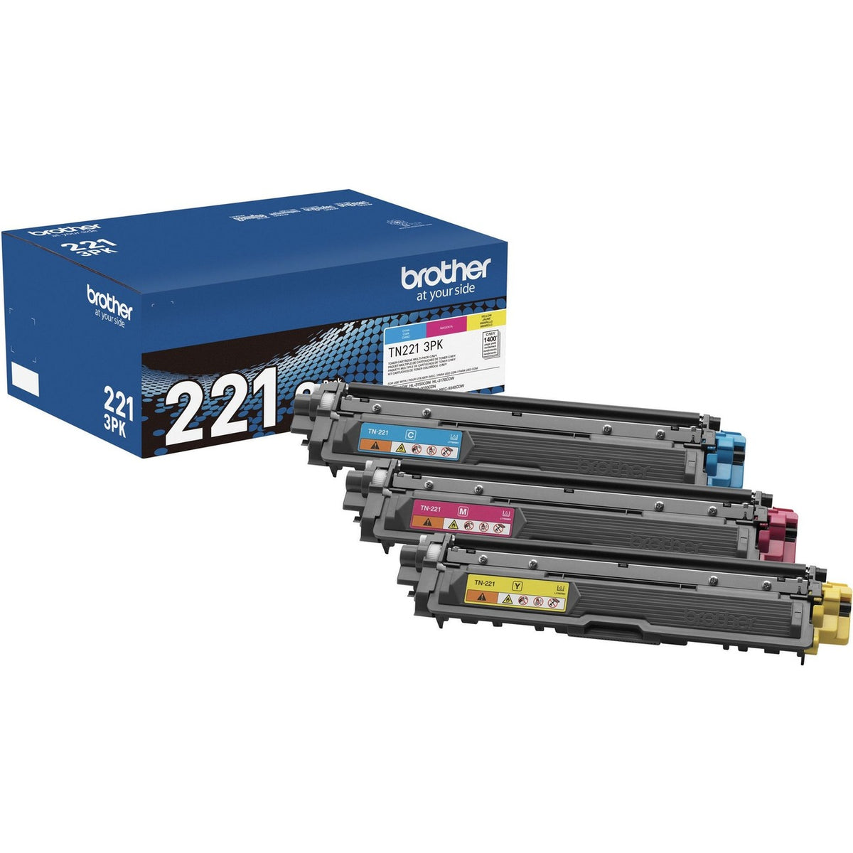 Brother Crtdg Lsr Tn221 C M&Y 3Pk