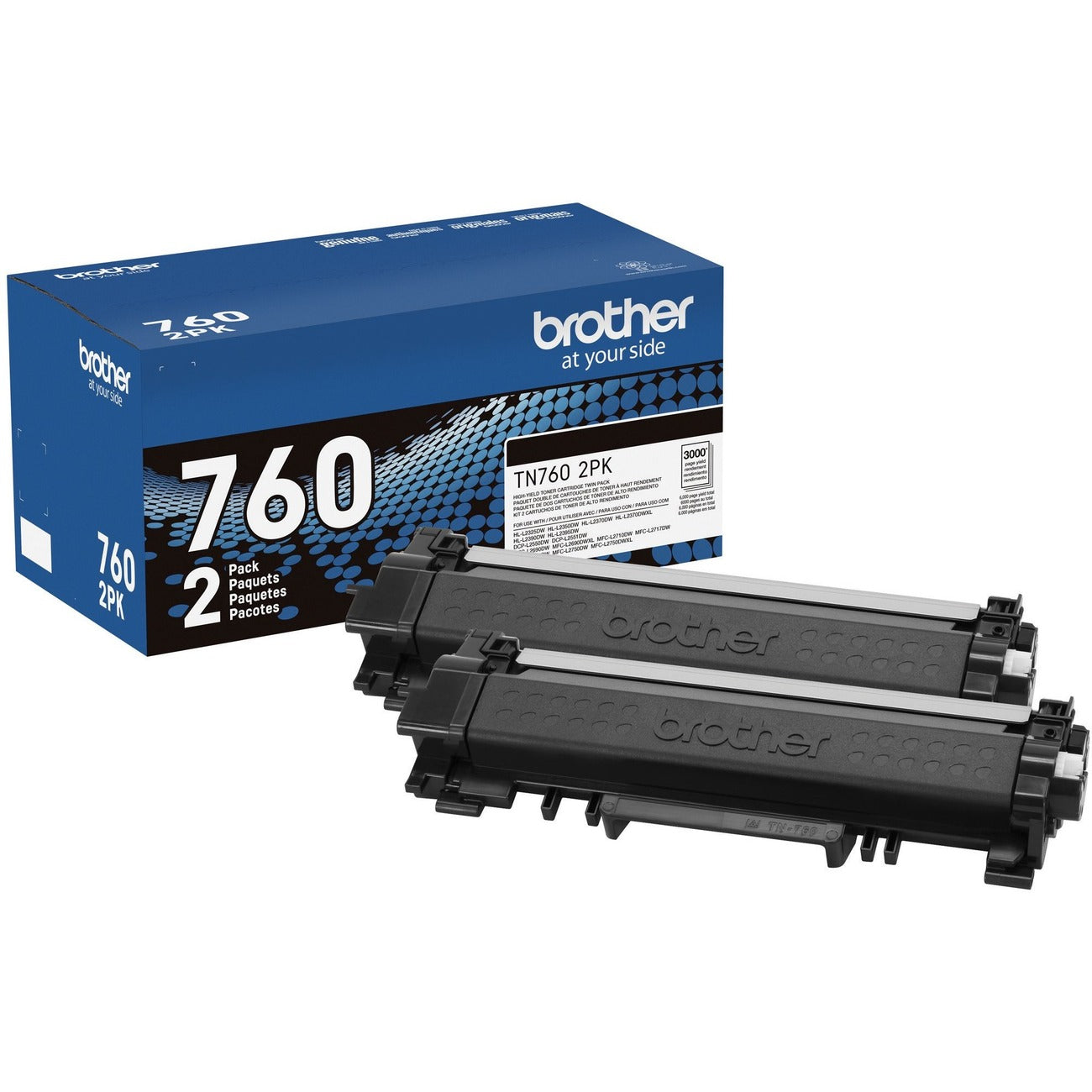 Brother Crtdg Tn760 Bk 2Pk