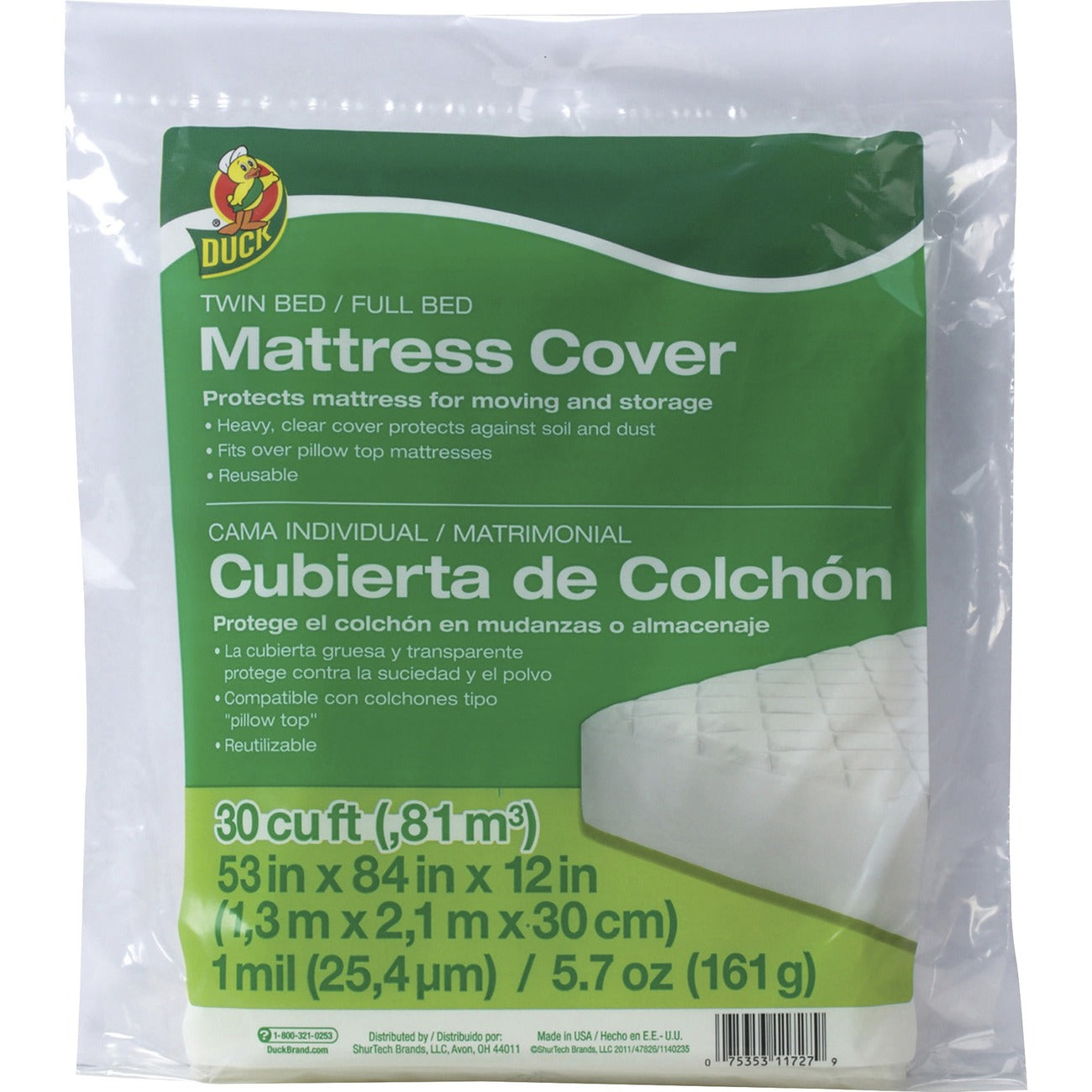 Cover Matress Twin/Full Clr