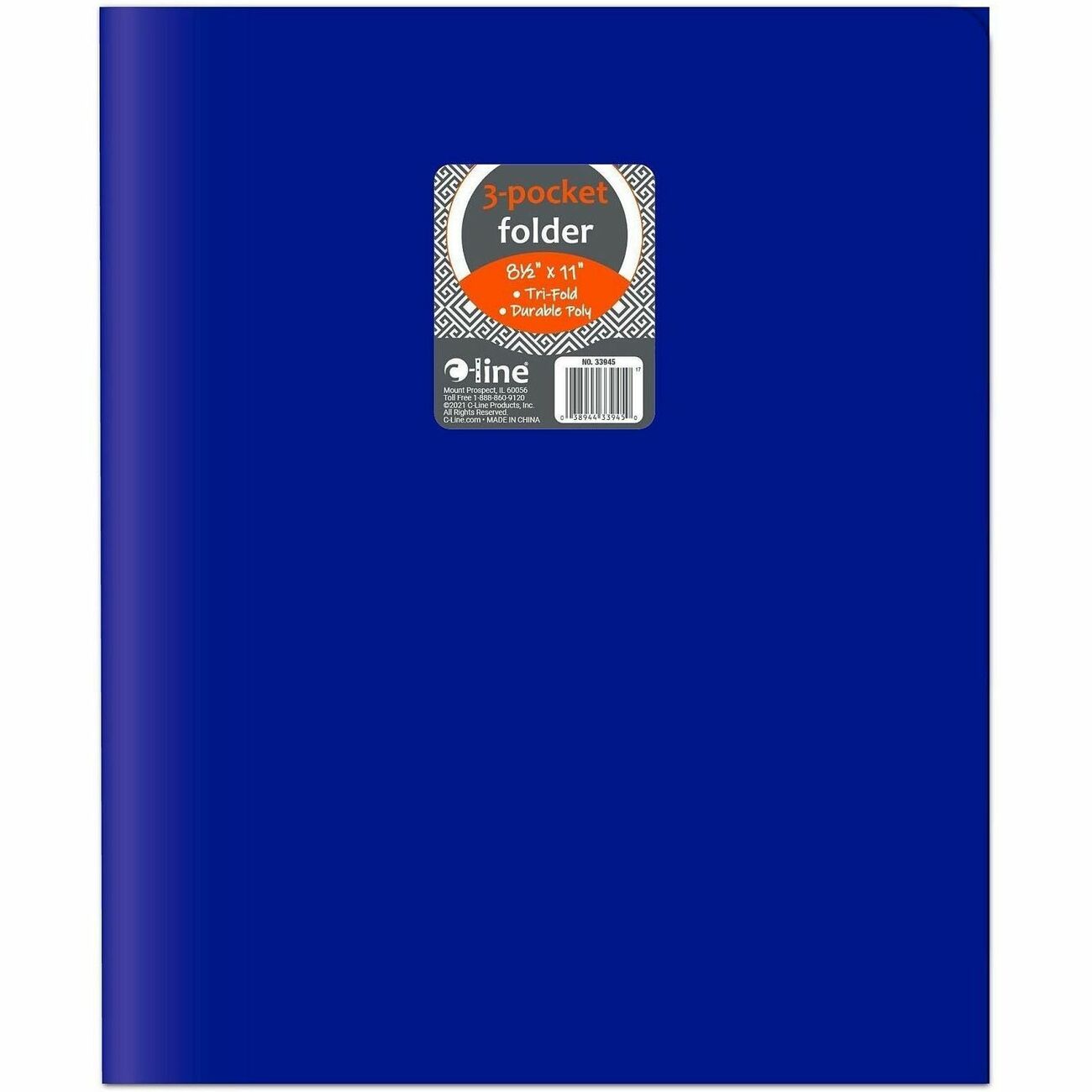 C-Line 3-Pocket Poly Port Blu 24/Bx