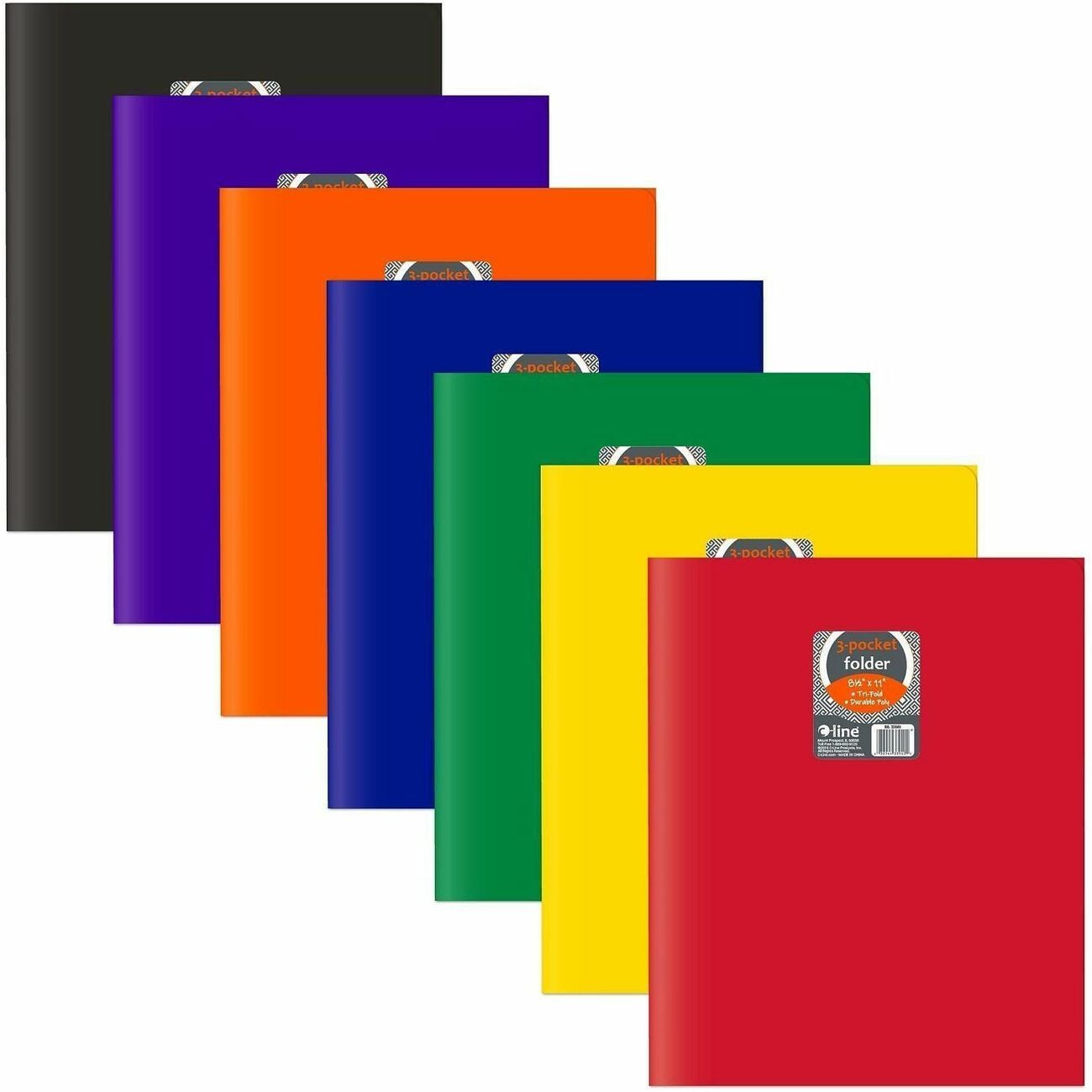 C-Line 3-Pocket Poly Port Asst 24/B
