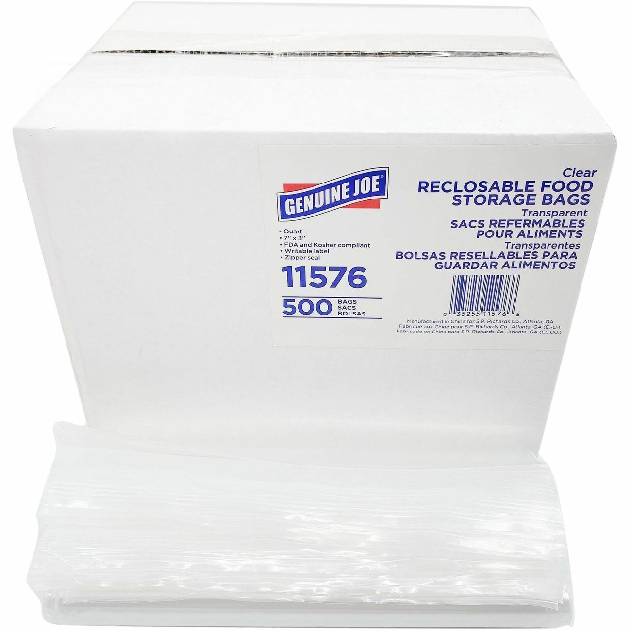 Genuine Joe Bag Quart Reclosable